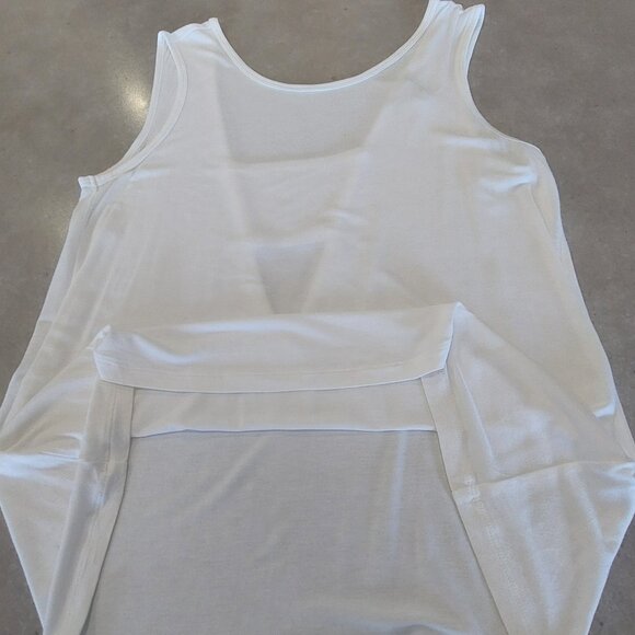 BANANA REPUBLIC Women's White Sleeveless Tank Top w/Low V-Back/Band - Medium - Picture 4 of 6